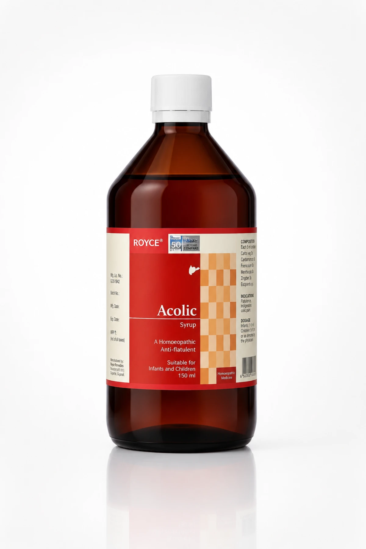 Acolic Syrup product packaging